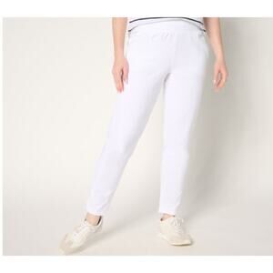 Sport Savvy Size 2X White French Terry Pant Dolphin Hem A681956 NWOT